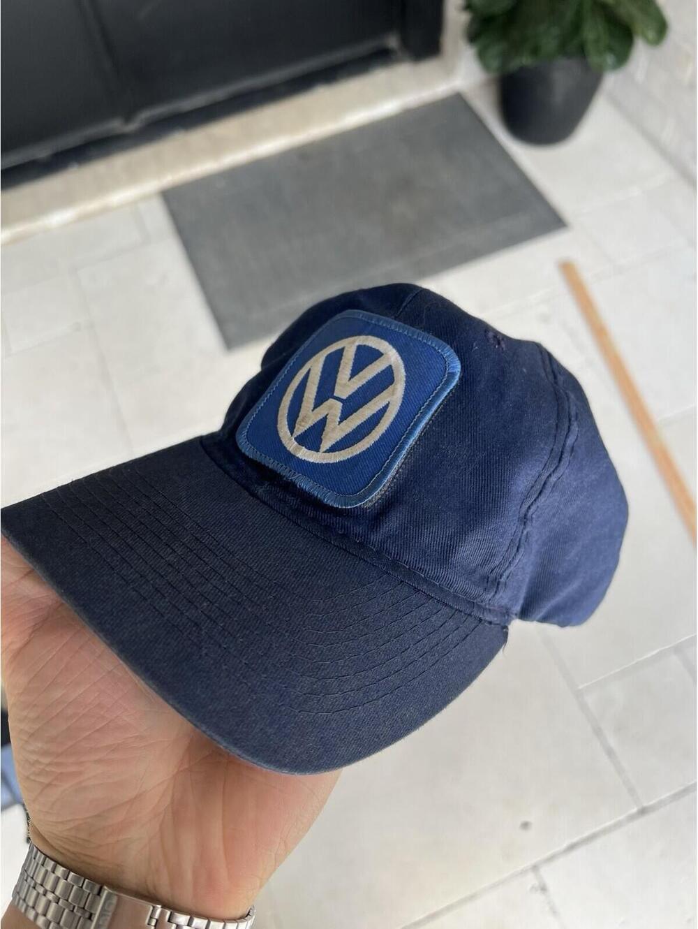 Vintage Volkswagen Snap Back Hat 90s Basic Logo Trucker Mechanic Salvage USA